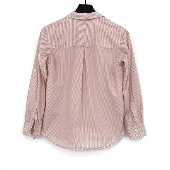 BROADWAY & BROOME Casual Long Sleeve Button Up Pullover Pastel Pink Stripe XS - Picture 7 of 8